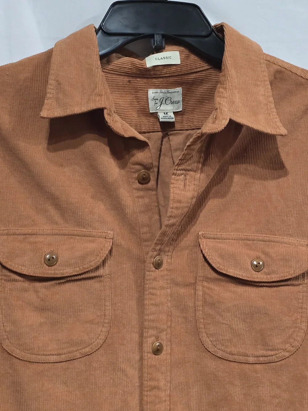 J.Crew Corduroy Men's Button-up Shirt Burnt Orange, Twin Chest Pockets M EUC